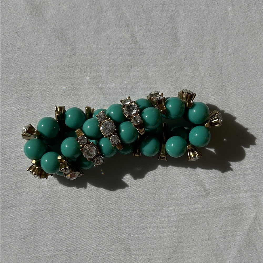 J Crew Blue Beads & Crystal Bracelet